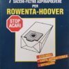Sacchetti carta ROWENTA-DE LONGHI-TEFAL-VETRELLA-EMER-HOOVER  cf. 7 pz