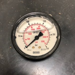 Manometro idropulitrice 0-250 bar con attacco M-1/4"